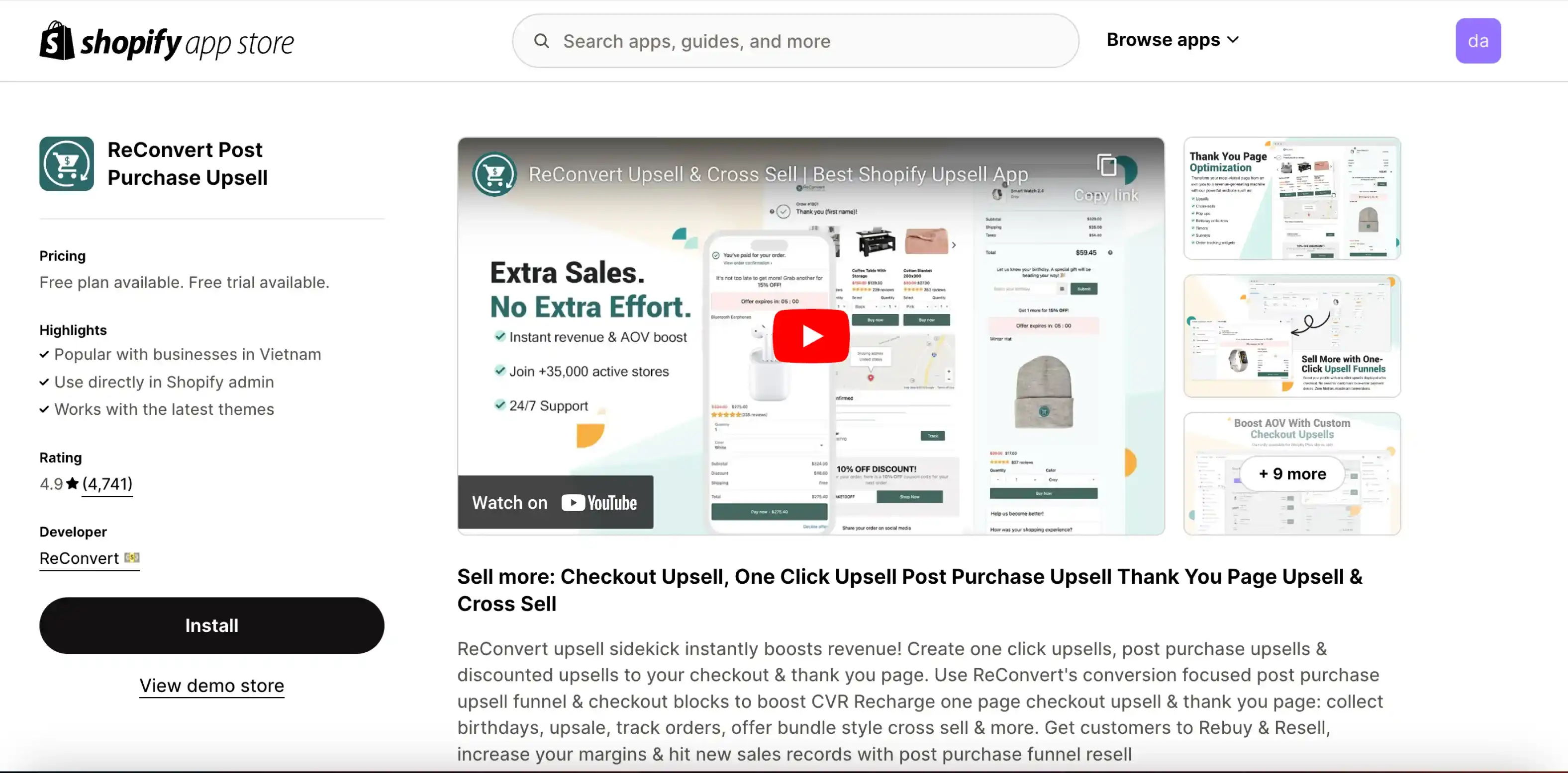 reconver post purchase upsell
