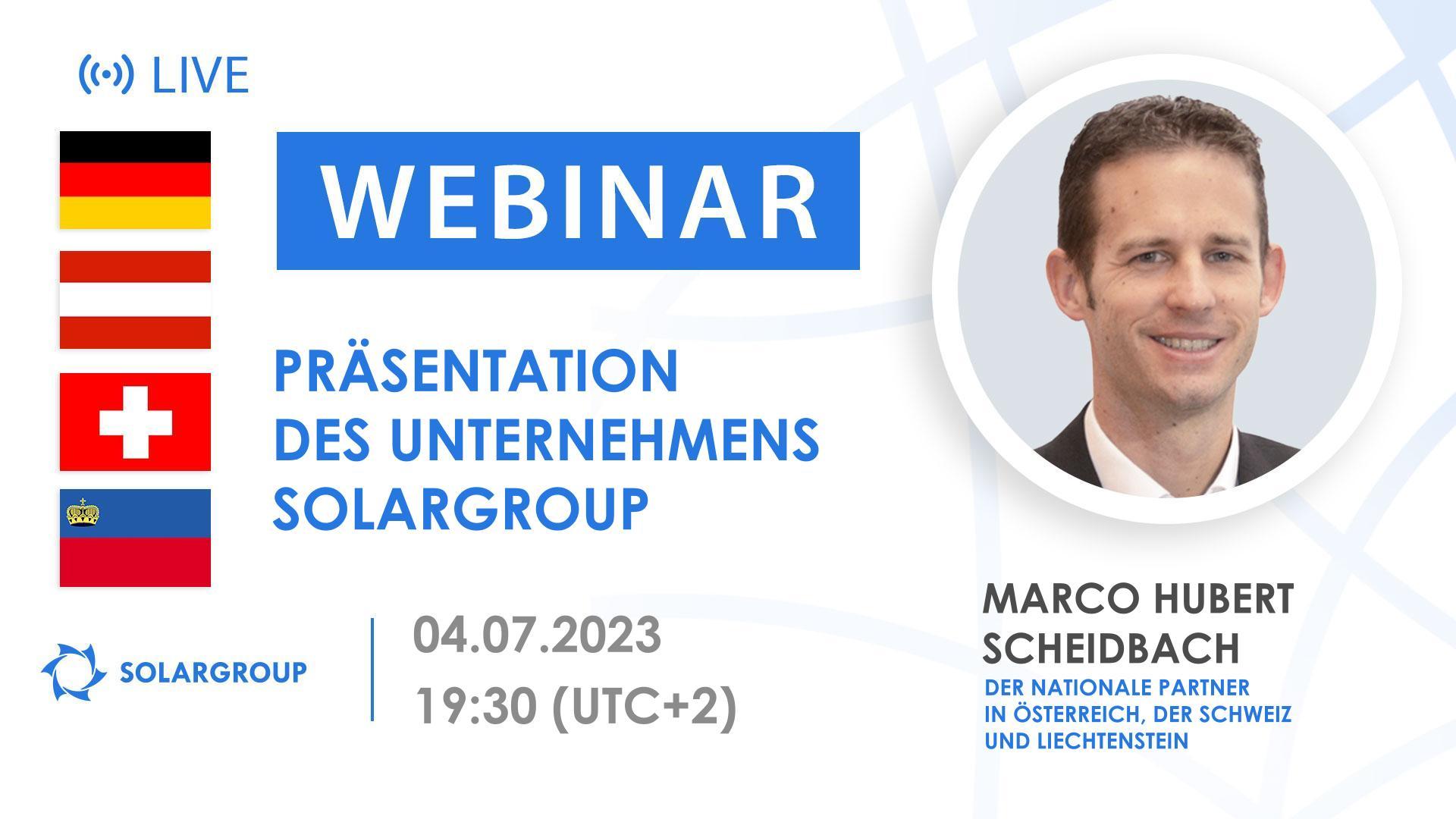 Deutschland. Präsentation des internationalen Finanzunternehmens SOLARGROUP