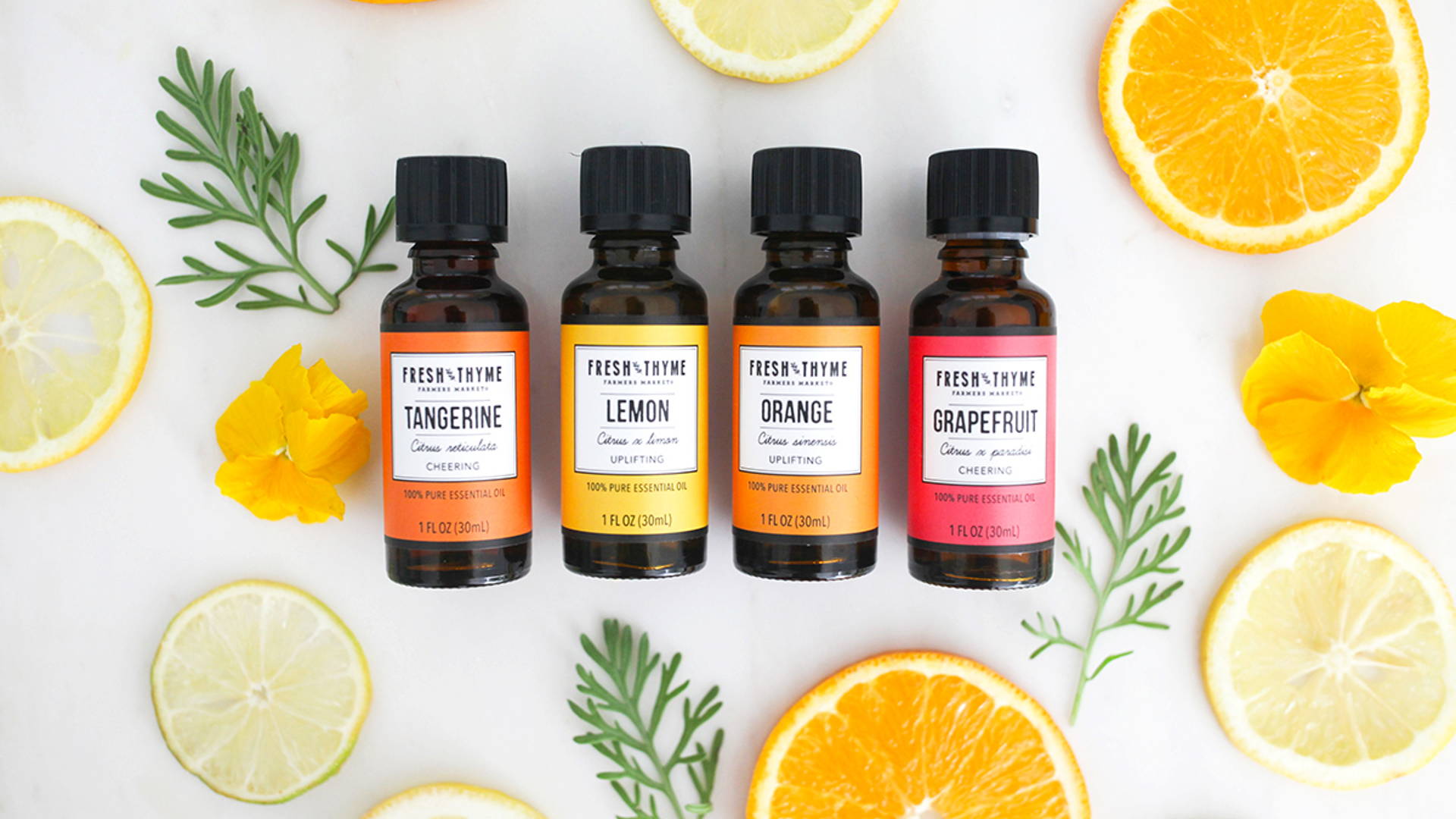 Featured image for Fresh Thyme's Essential Oils Get a Striking Look