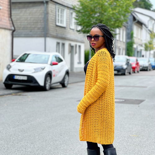 Gehäkelte leichte Strickjacke aus 2 Teilen (anfängerfreundlich)