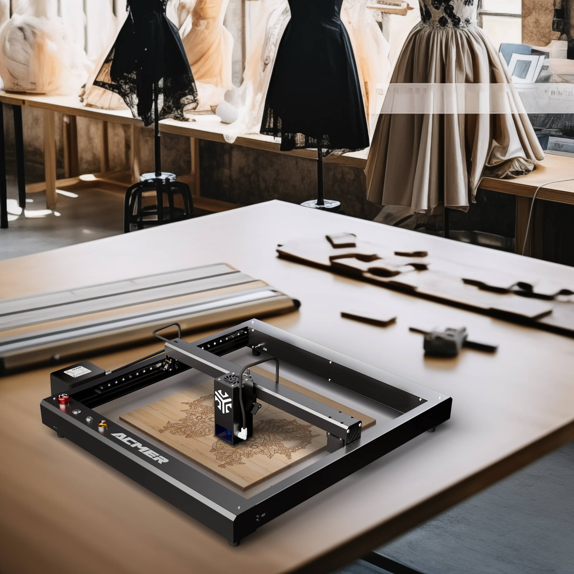 ACMER Laser Engraver and Cutter for Small Businesses-fashion studio