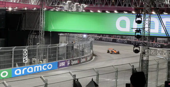 Koval Zone and Turn 3 Grandstand view at the Las Vegas Grand Prix