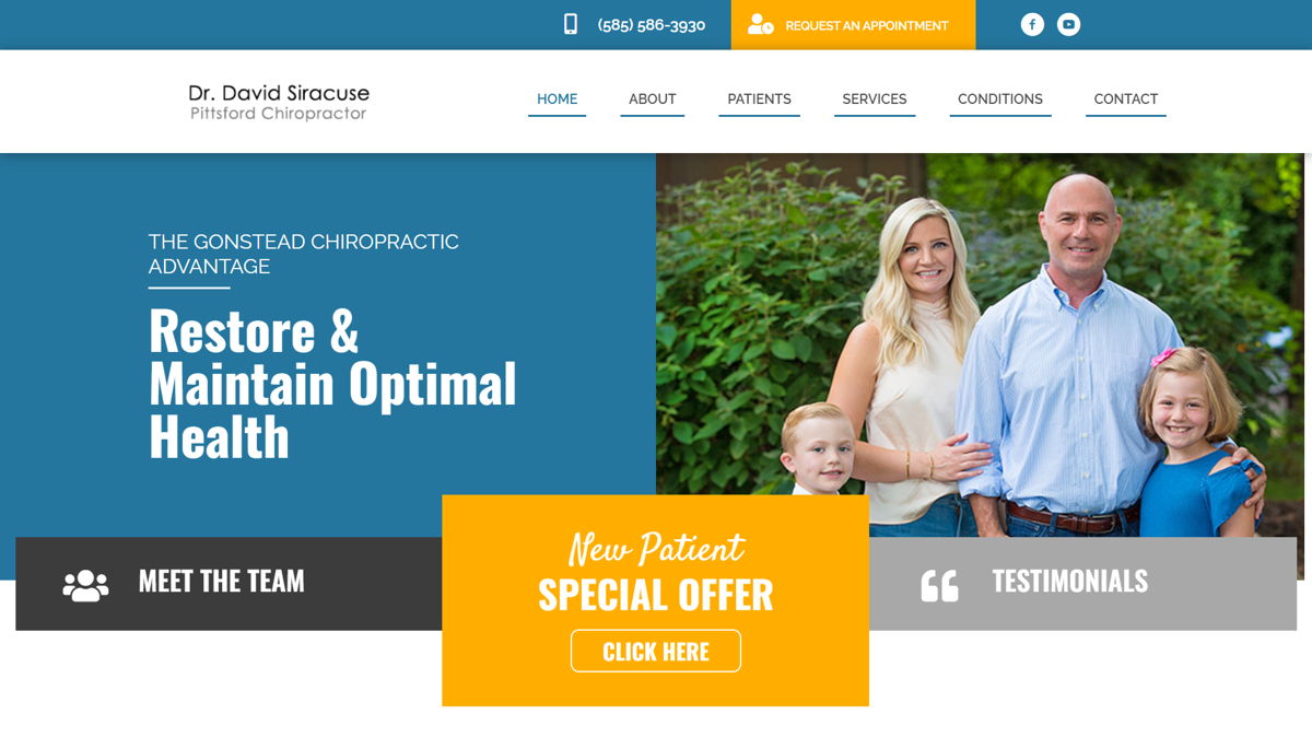 Screenshot of Pitsford Chiropractor, from the chiropractor websites collection.