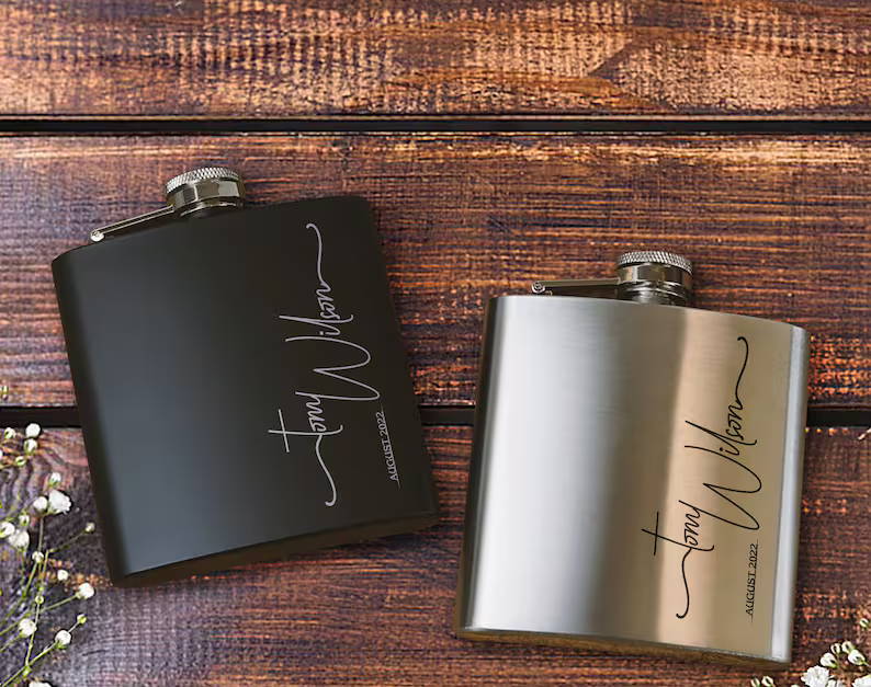 laser engraved Stainless Steel Flask 09