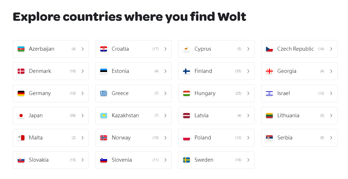 Wolt product / service