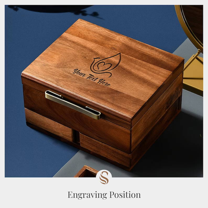 Laser Engraved wooden Jewelry Boxes 001