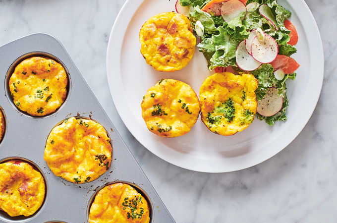 Egg Bites with Creamy Vegetable Salad