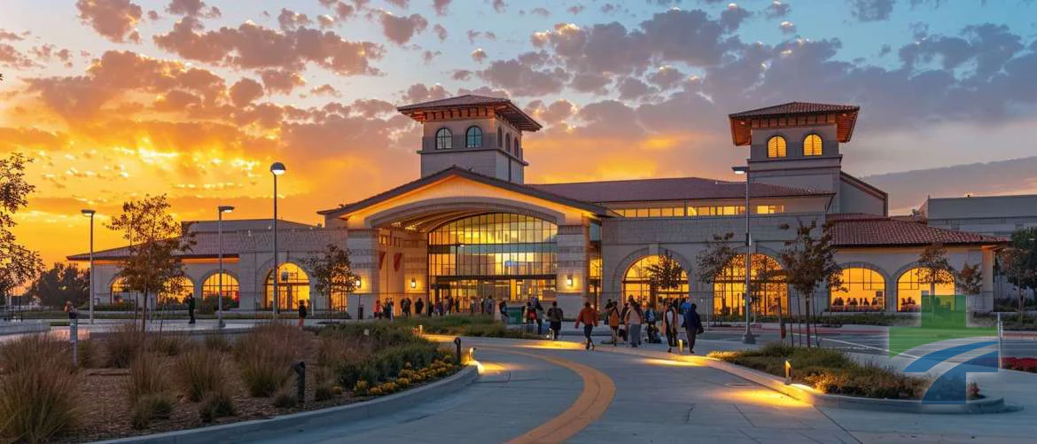 LA General's Wellness Center glowing during the golden hour
