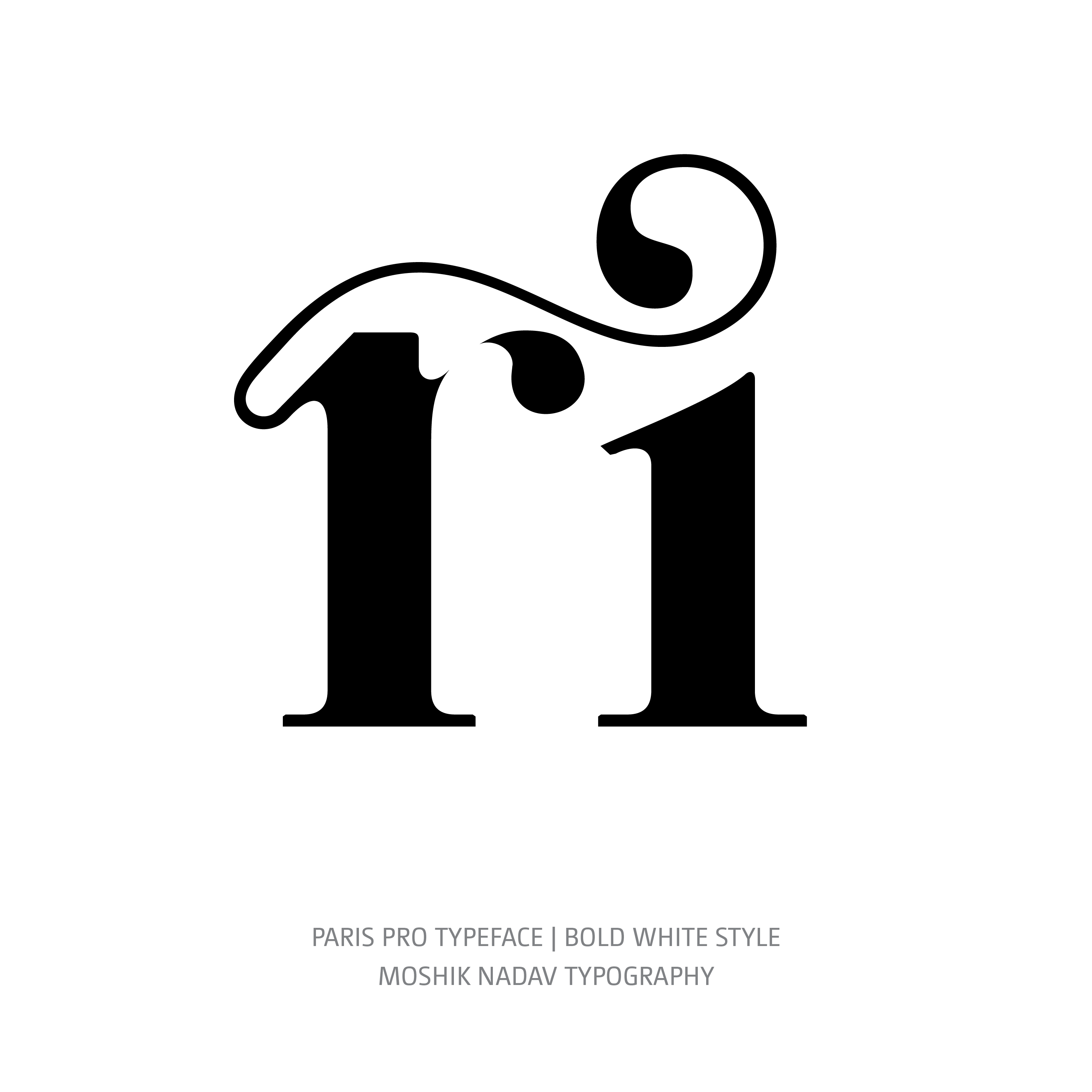 Paris Pro Typeface Bold White ri alternative ligature