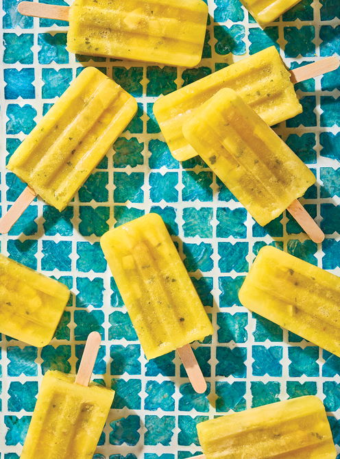 Pineapple and Basil Popsicles