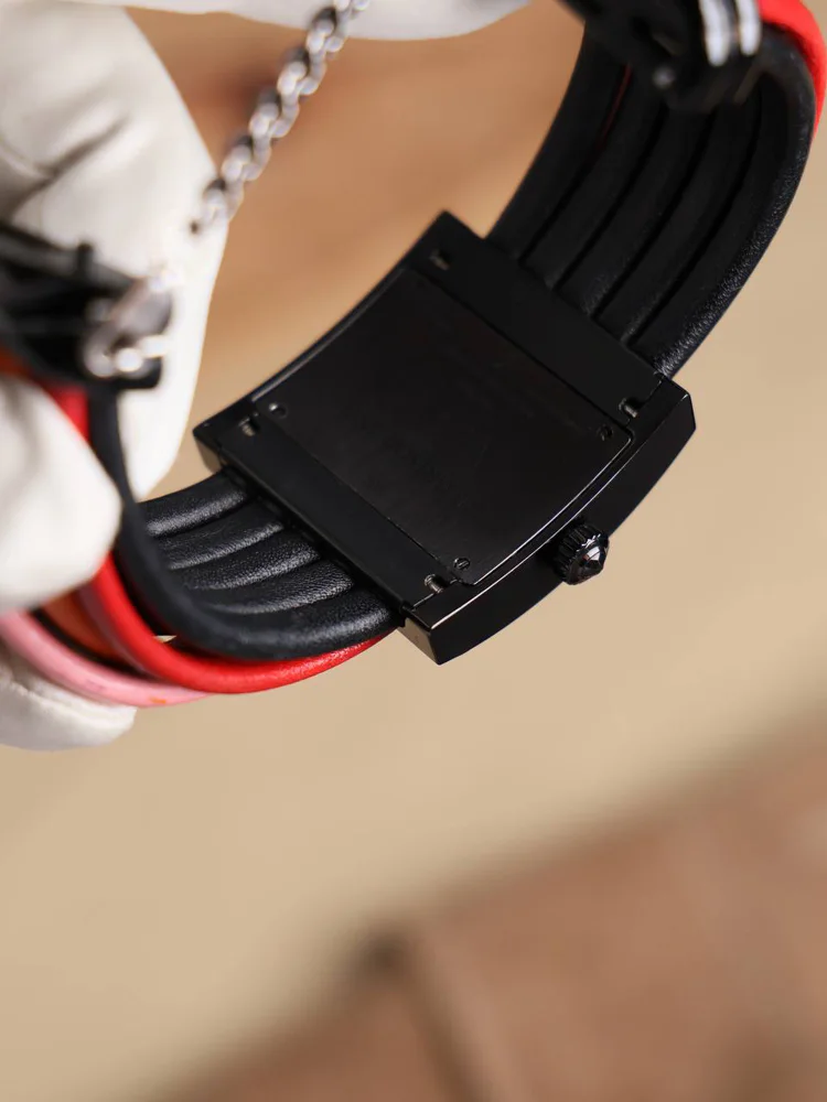 Allegra S12 Black PVD Steel with White/Orange/Pink Sapphires