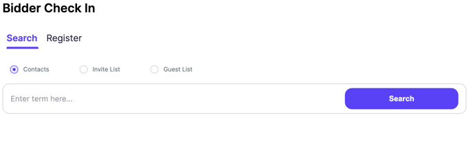 search contacts for bidder