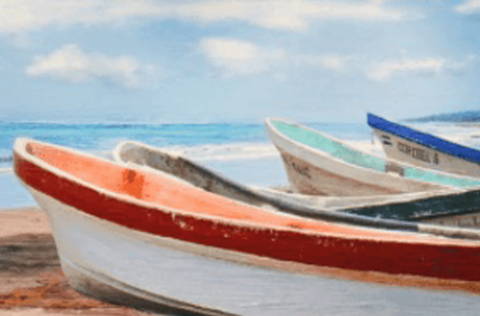 Seven Boat Giclee Column