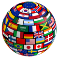 Picture of Globe with Country Flags