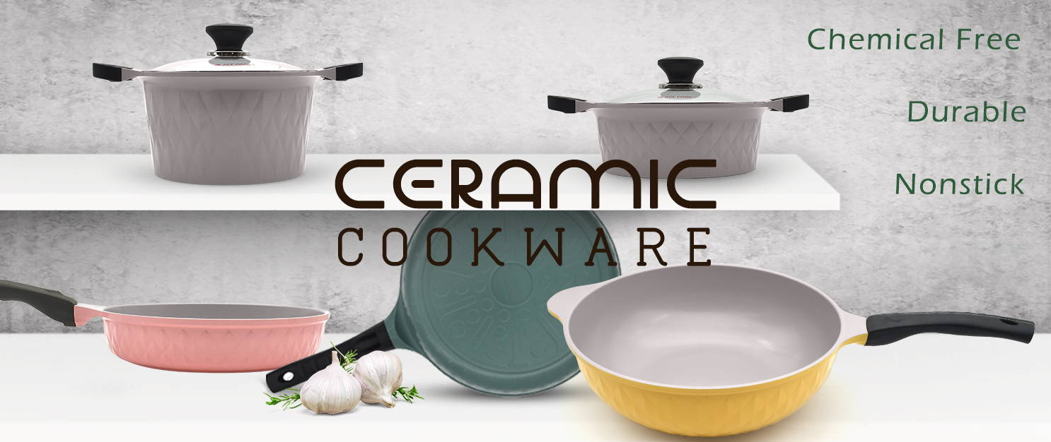 ACE COOK Chemical Free Ceramic Pans, Woks & Pots