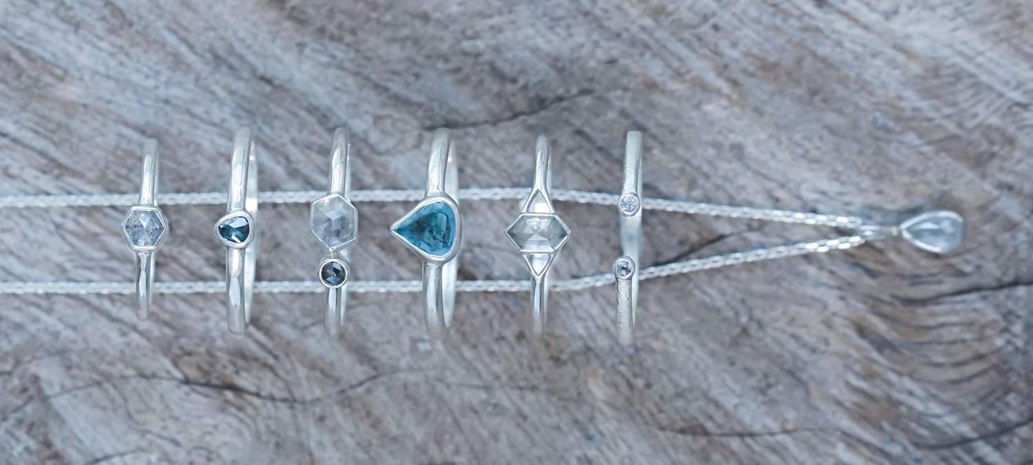 diamond april birthstone jewelry in silver