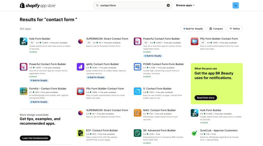 Shopify contact form apps