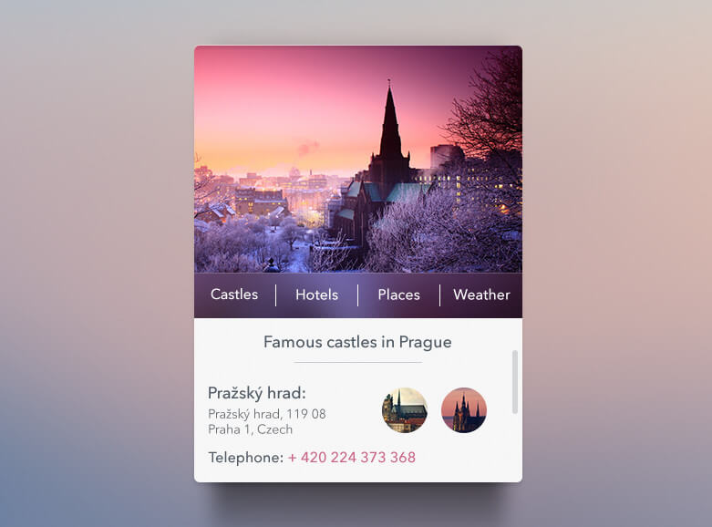 Travel Widget в PSD - виджет на любой сезон