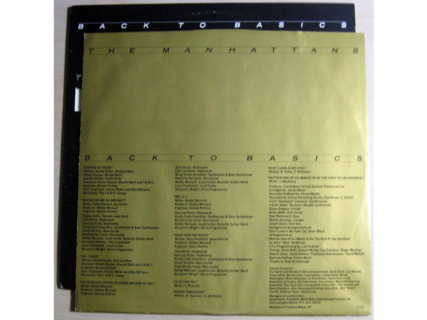 The Manhattans - Back To Basics - 1986  Columbia ‎– FC 40300