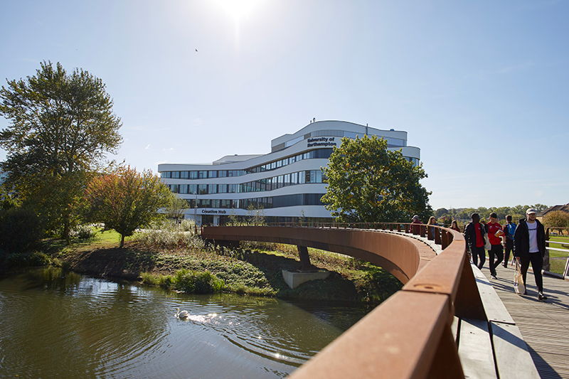 A view of the bridge to the University of Northampton