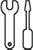 Line icon of wrench and screwdriver