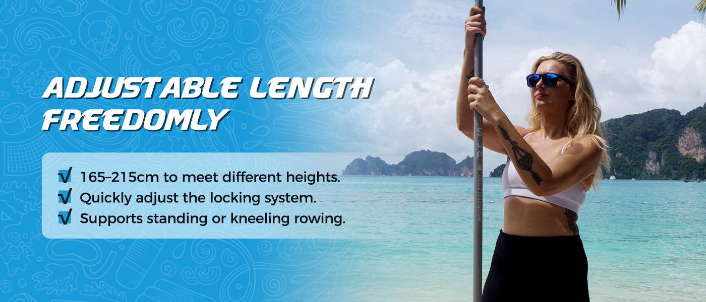 Stand up paddle board adjustable length from 165-215CM to meet different heights