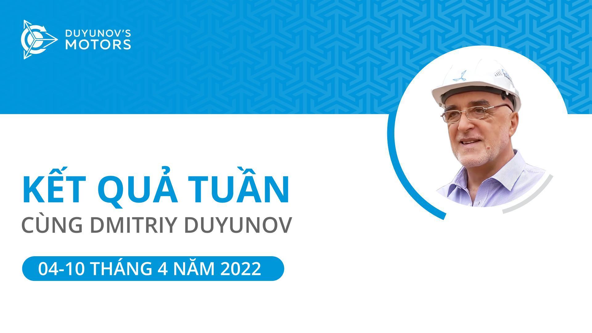 Kết quả tuần của dự án "Động cơ của Duyunov"
