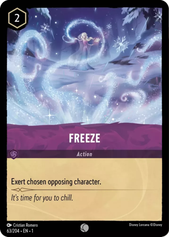 Freeze card from Disney's Lorcana: The First Chapter.
