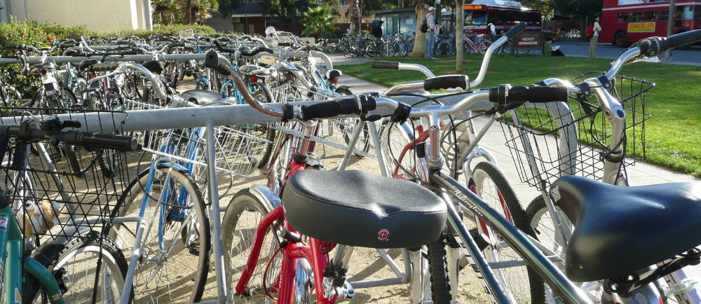 Bike rack at University of Davis California