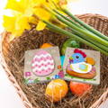 Montessori Easter Wooden Puzzles in a cute basket.