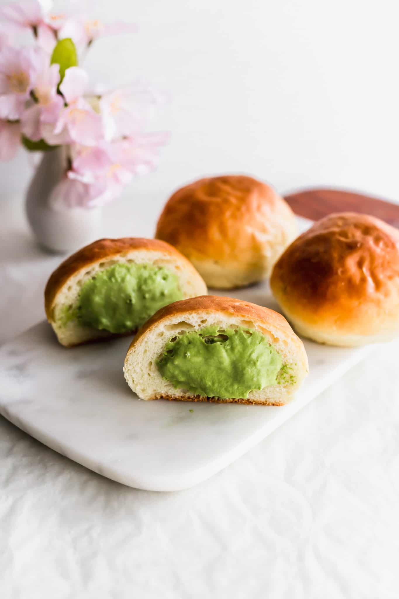 Hattendo-Inspired Matcha Cream Buns | Sift & Simmer