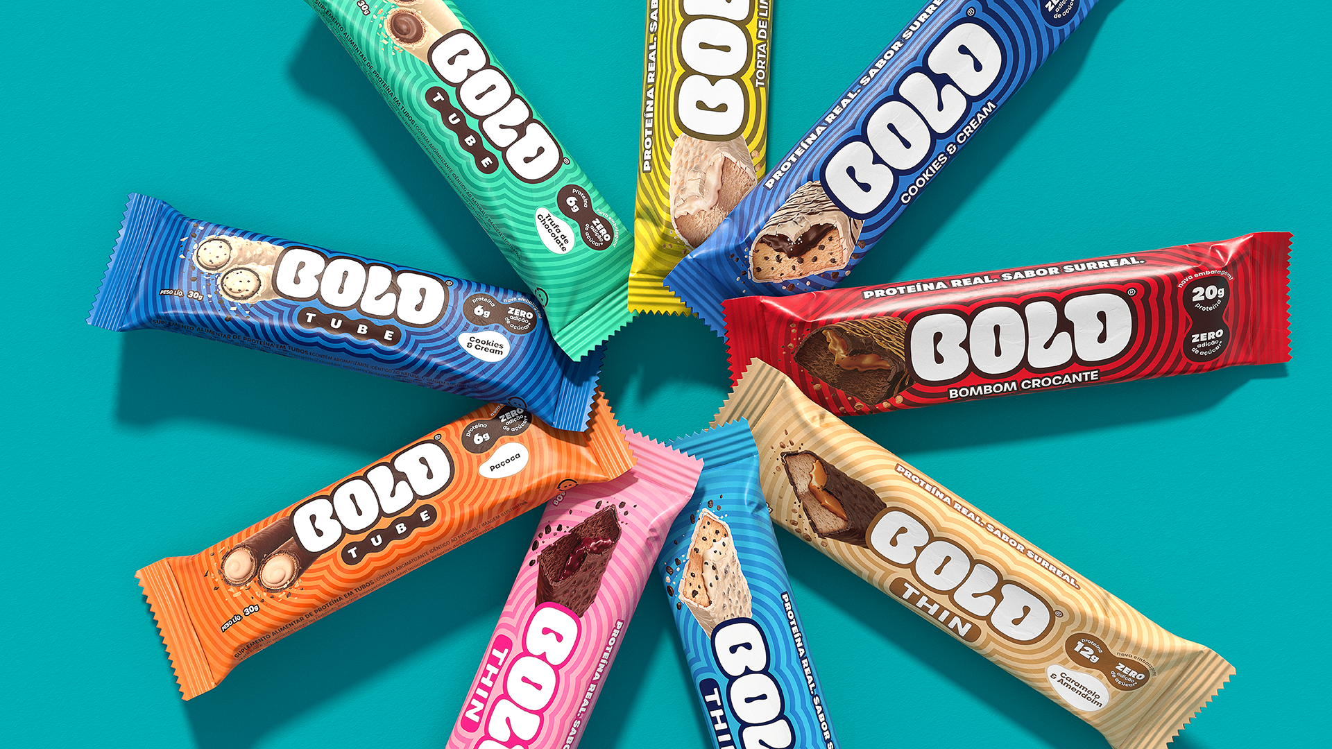 Bold Snacks Does Their Name Justice with a Surreally Psychedelic Protein Bar Design
