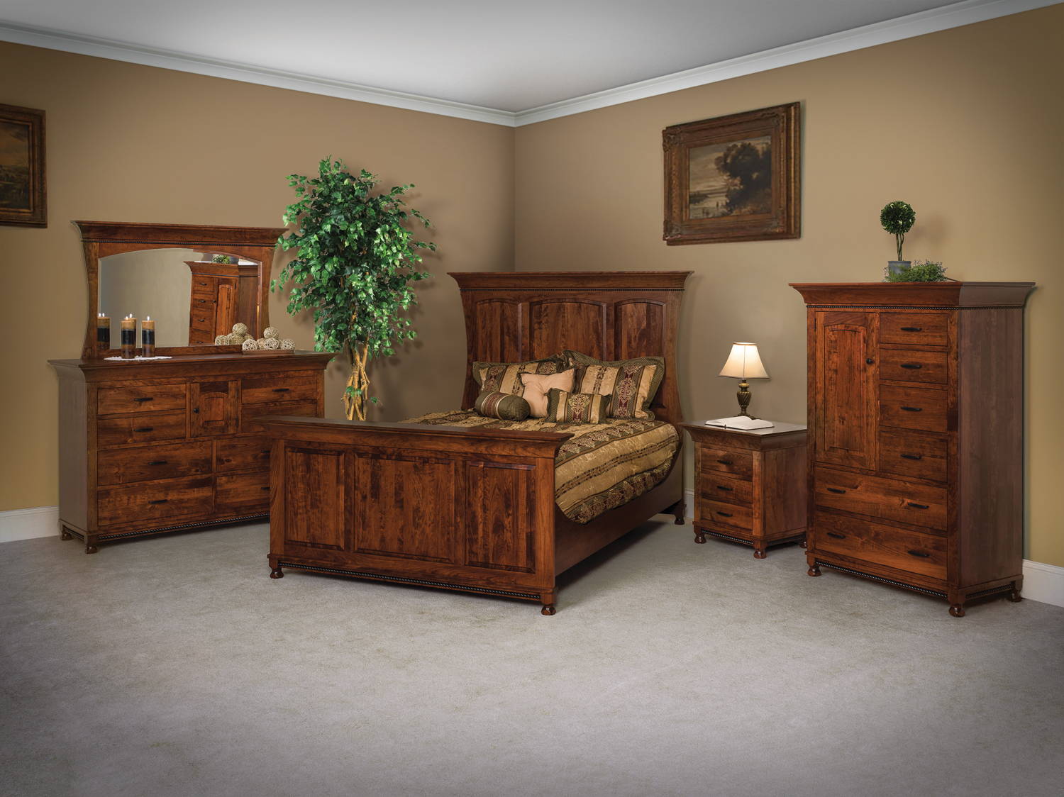Image of fully customizable Henry Stephens Bedroom Set through Harvest Home Interiors Amish Solid Wood Furniture