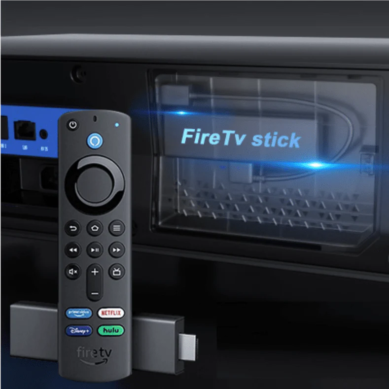 AMAZON FIRE TV STICKを収納する為の特許取得済みのポケット。
ストリーミング視聴が可能です。