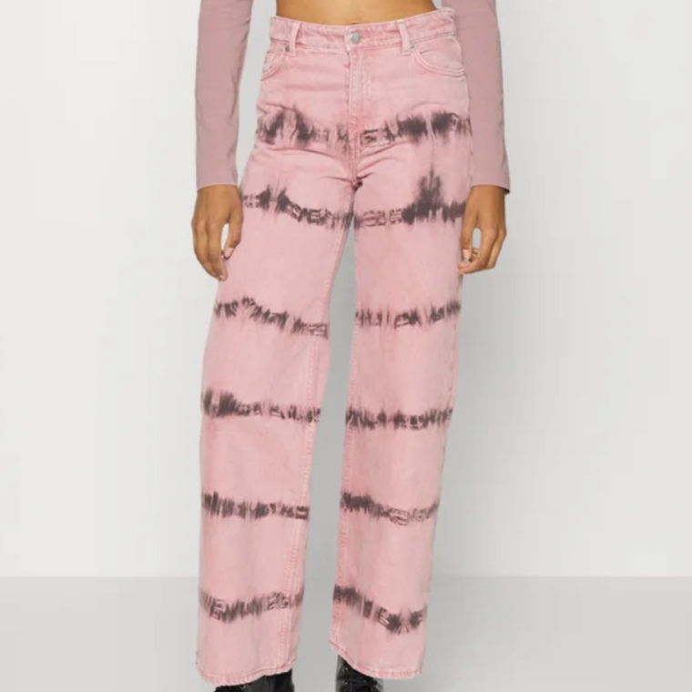 Monki Pink Dye Jeans High Waist