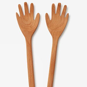 Selena Liu Serving Friends Wooden Spoons - Hands