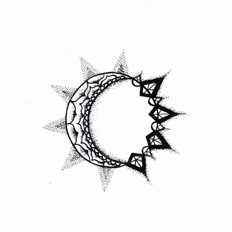 sun and moon design drawing