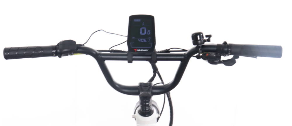 the handlebars on a Himiway C3 Cargo electric cargo bike