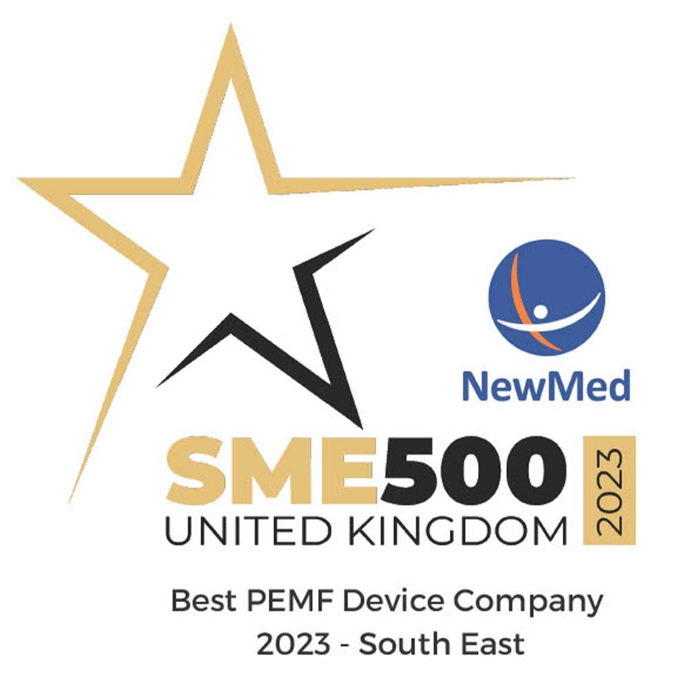 ‘Best PEMF Therapy Mats & Devices Company’ by SME500 UK awards 2023 award logo