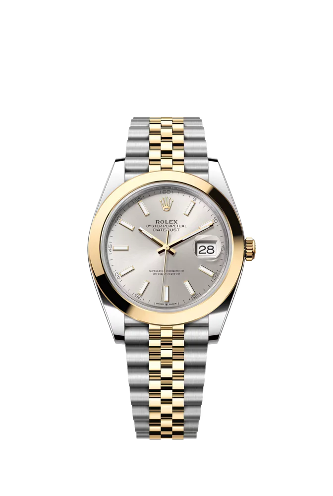 Silver Index Dial Smooth Bezel Jubilee Bracelet