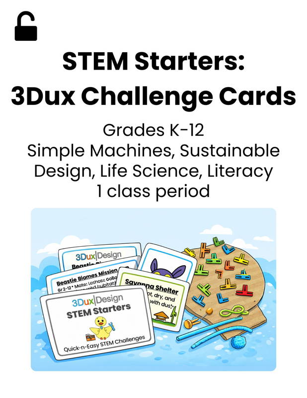Image of 3DuxDesign STEM Starter challenge cards