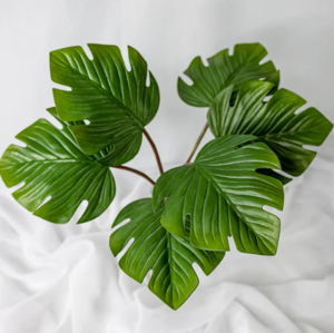 Mini Monstera Leaf (12 Pack) - Realistic Artificial Flowers
