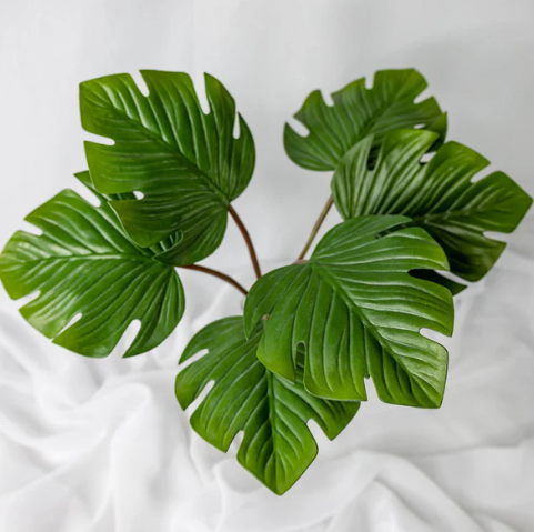 Mini Monstera Leaf (12 Pack) - Realistic Artificial Flowers
