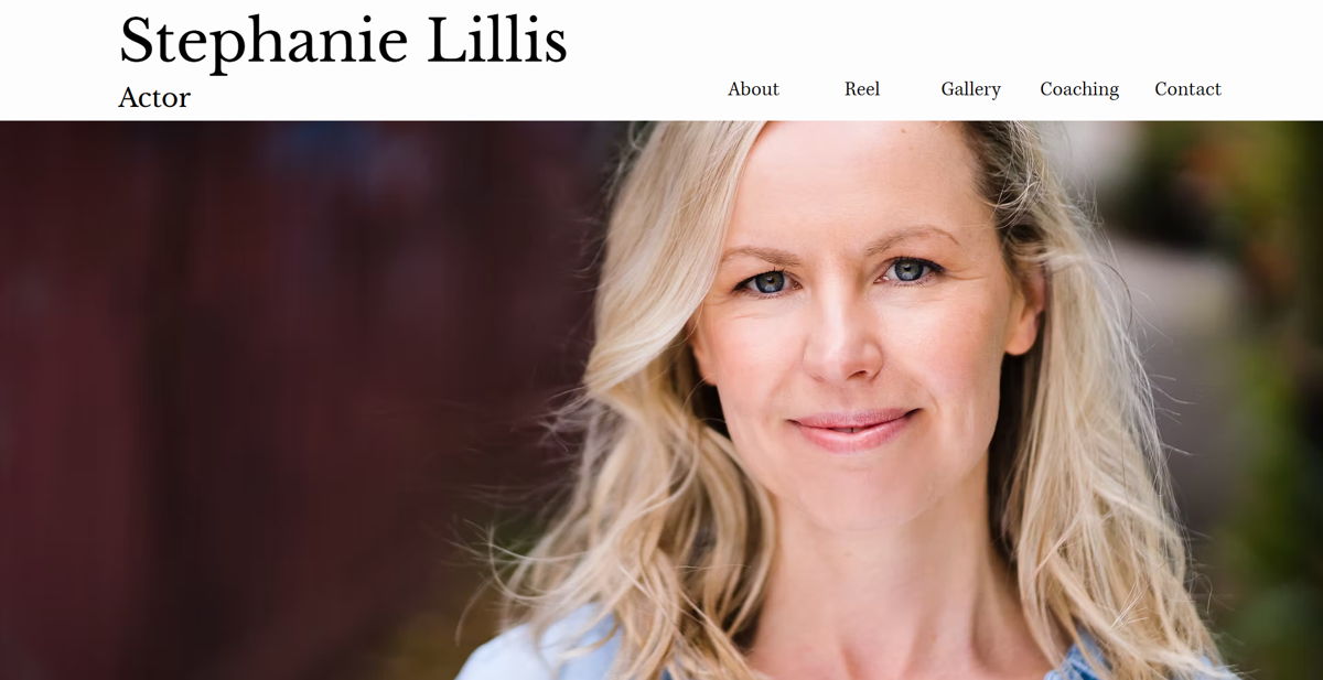 Screenshot of Stephanie Lillis, from the wix personal websites collection.