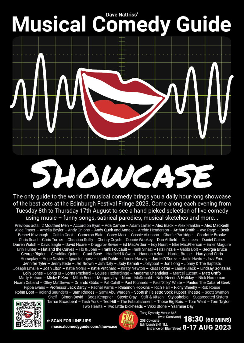 The poster for Musical Comedy Guide Showcase