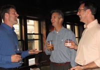 Brent Burns, president of fixed-income SMA manager Asset Dedication LLC, held court across the street with a couple of advisors at his after-party.