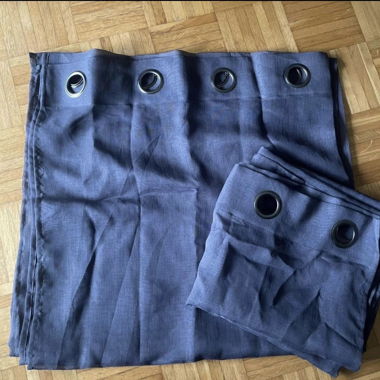Rideaux voilages gris (2x)