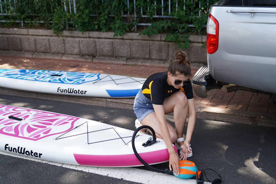 Funwater electric pump for inflatable paddle board, inflatable sofa in Canada