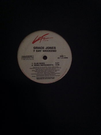 Grace Jones - 7 Day Weekend LaFace Records 12 Inch EP 4...