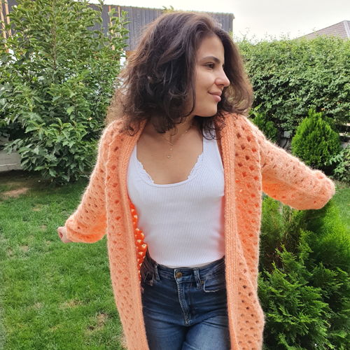 Cardigan simple and easy with arcade stitch